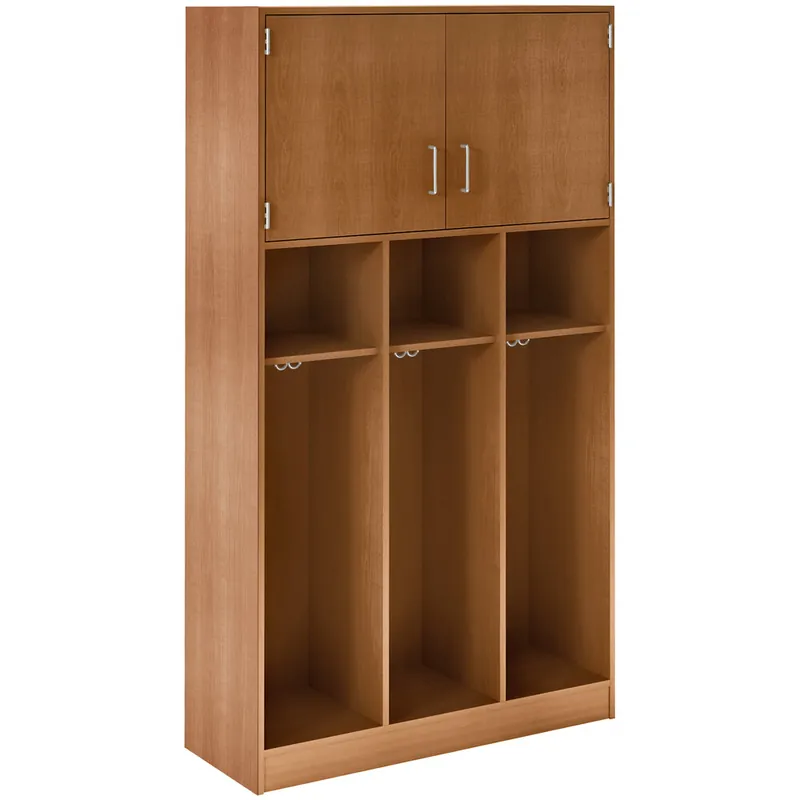 I.D. Systems 45" x 18" x 84" Medium Cherry Triple Upper Door Storage Locker with Adjustable Middle Shelves 79028 C45 003 Deal