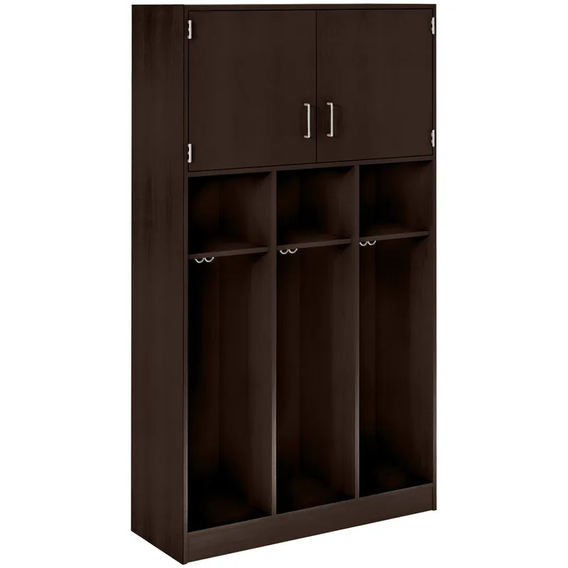 I.D. Systems 45" x 18" x 84" Midnight Maple Triple Upper Door Storage Locker with Adjustable Middle Shelves 79028 C45 023 Buy Online