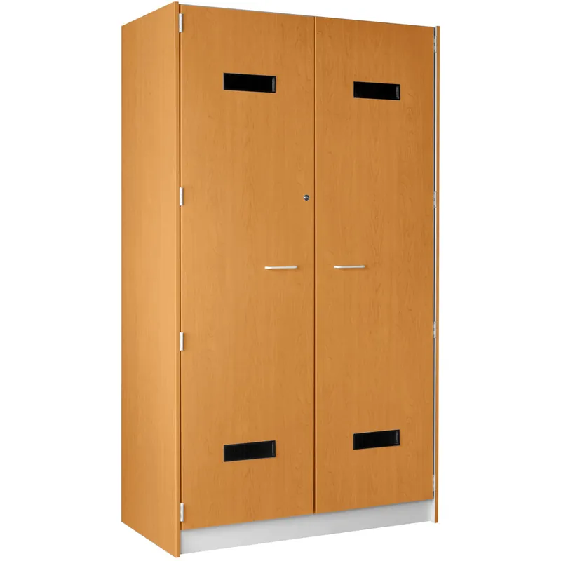 I.D. Systems 48" x 24" x 84" Light Oak 2 Door Uniform Storage Locker 89207 488424 D024 Certified