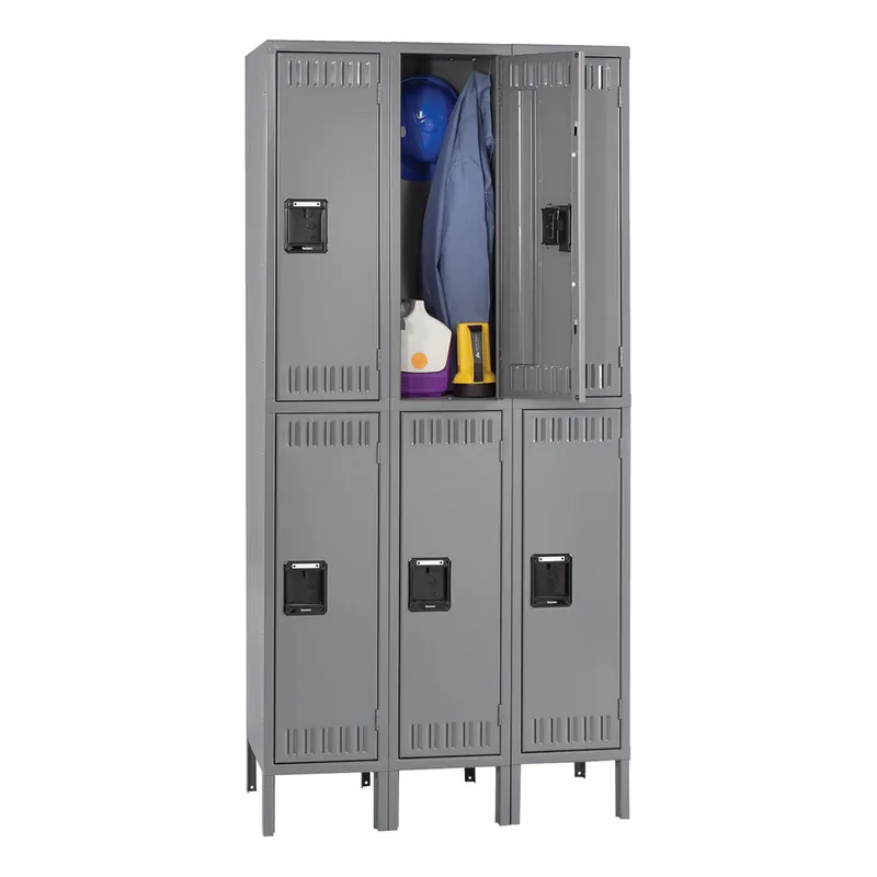 Tennsco DTS1218363MG Triple Stack Double Tier Gray Steel Locker with Legs - 36" x 18" New Release