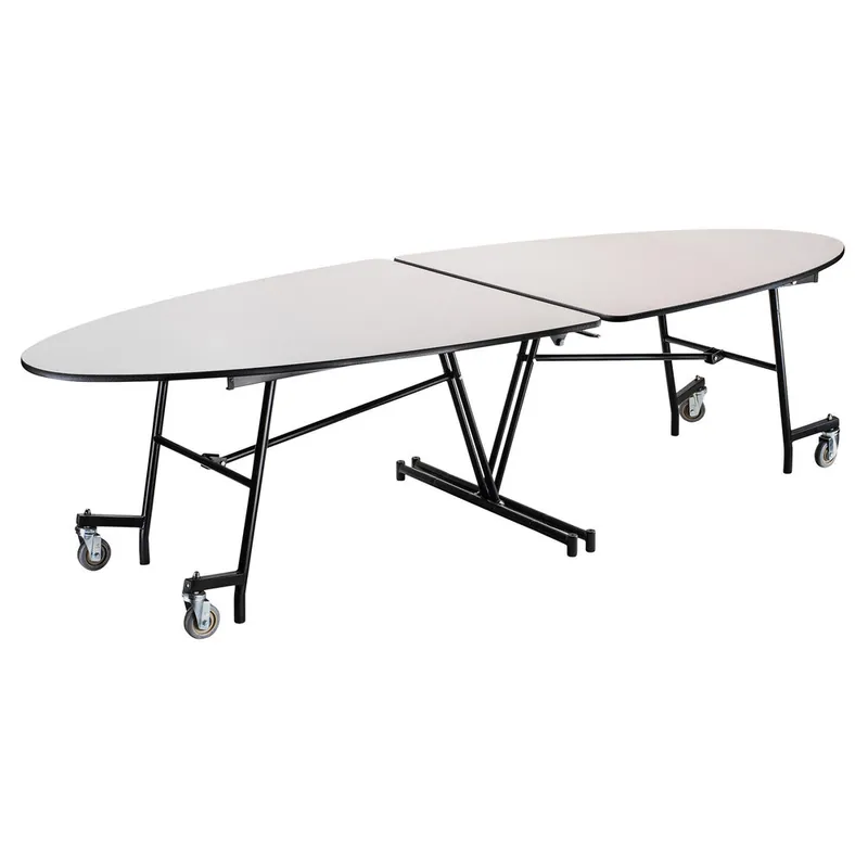 Buy Today National Public Seating MTE10-PBTMCR 10' Elliptical Mobile Particleboard Cafeteria Table with Chrome Frame and T-Molding Edge