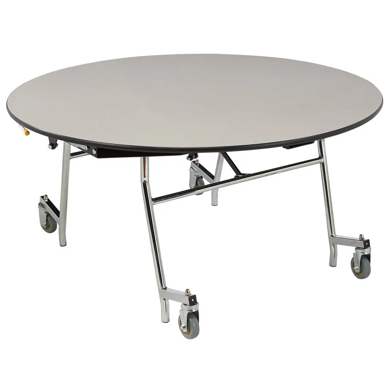 National Public Seating MTSSF-48R-PWPEPC 48" Round Plywood Cafeteria Table with ProtectEdge and Black Powder Coated Frame Exclusive