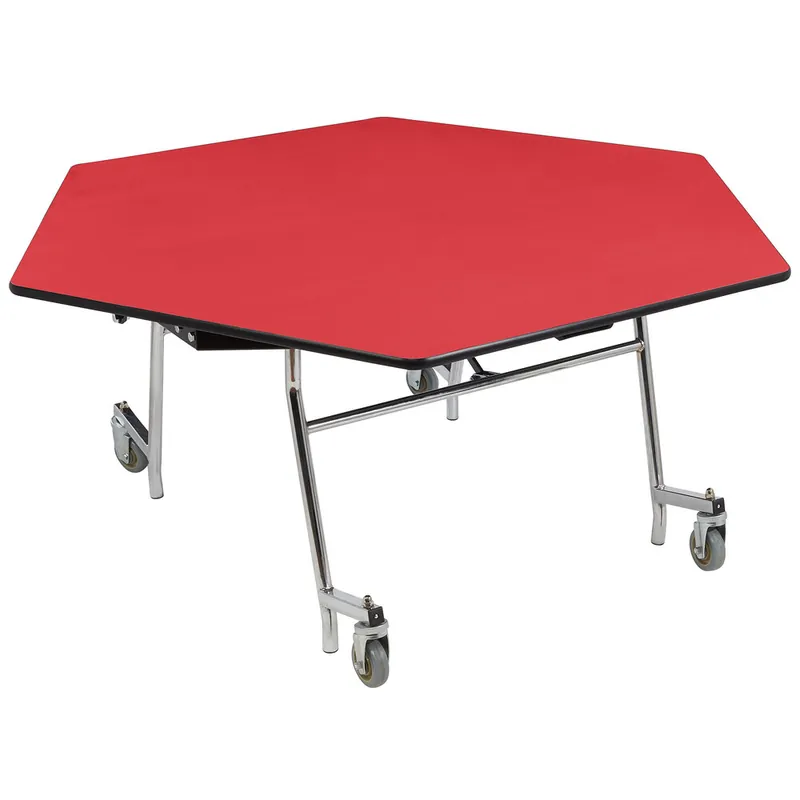 National Public Seating MTSSF-60H-MDPEPC 60" Hexagonal MDF Cafeteria Table with ProtectEdge and Black Powder Coated Frame Buy Online
