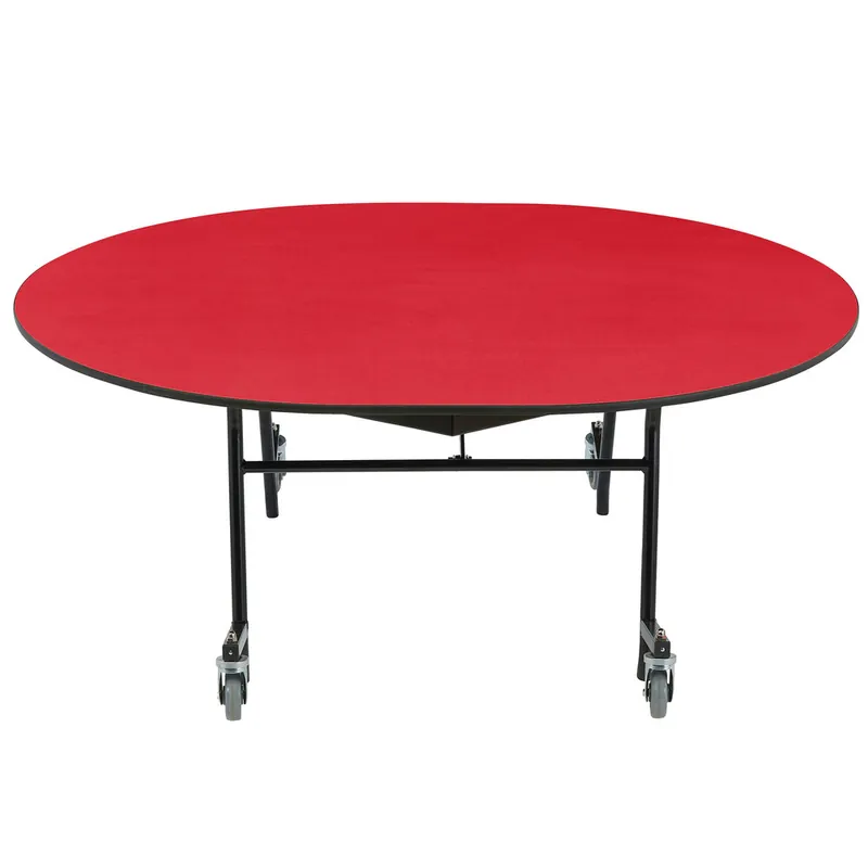 Direct From Manufacturer National Public Seating MTSSF-60V-PWPECR 60" Oval Plywood Cafeteria Table with ProtectEdge and Chrome Frame