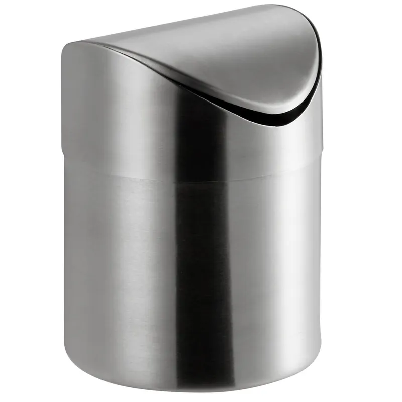Fresh Stock Vollrath 59780 6" Stainless Steel Countertop Trash Can with Swing Lid