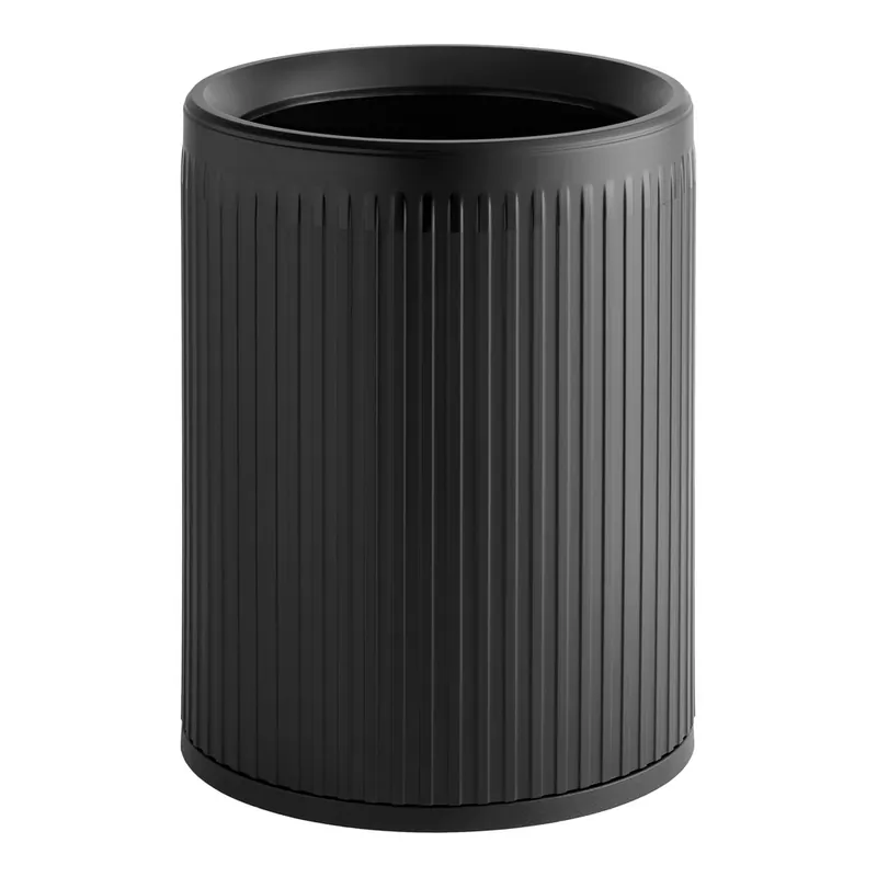 Best Price Lancaster Table & Seating 4 Gallon Black Polyethylene Round Decorative Wastebasket / Trash Can