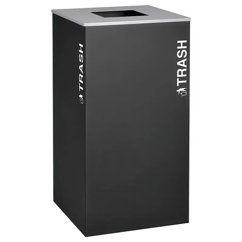 Today Only Ex-Cell Kaiser RC-KD36-T BLX Kaleidoscope XL Series Black Texture 36 Gallon Customizable Square Trash Receptacle