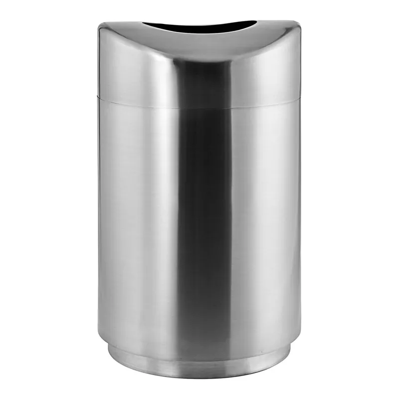 Exclusive Rubbermaid® FGR2030SSPL Eclipse Round Open Top Stainless Steel Trash Can with Rigid Plastic Liner 30 Gallon