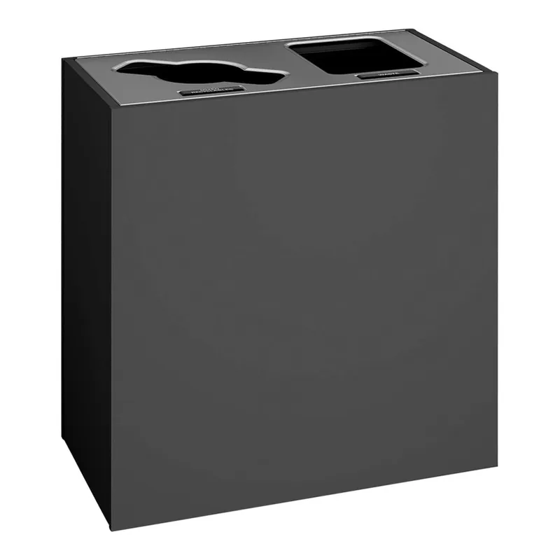 Bargain Busch Systems Aristata 100828 30 Gallon Slate Composite Board Two Stream Decorative Mixed Recyclables / Waste Receptacle