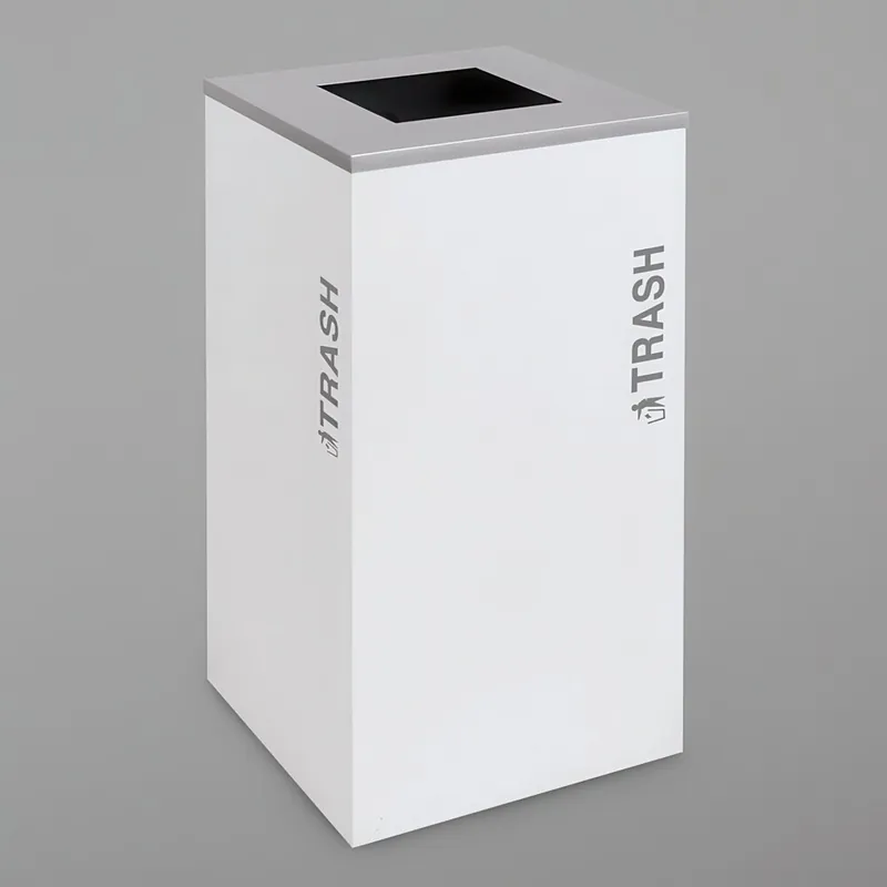 Ex-Cell Kaiser RC-KDSQ-T BT-WHT Black Tie Kaleidoscope White Gloss 24 Gallon Square Trash Can Top Rated