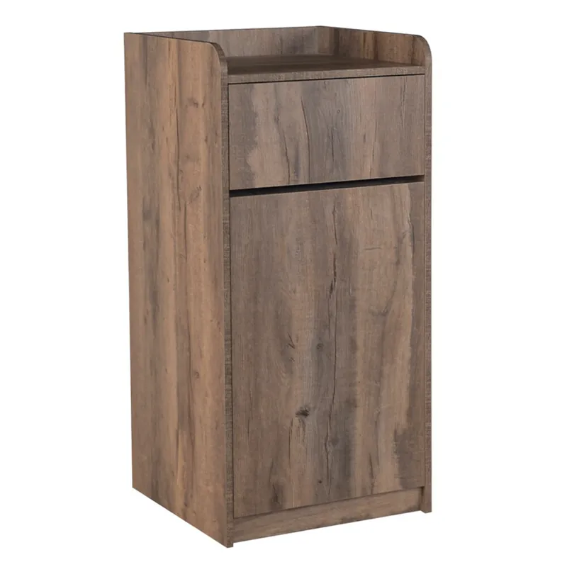 BFM Seating 35 Gallon Knotty Pine Square Waste Receptacle Enclosure Modern