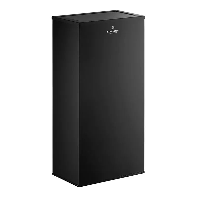 Lancaster Table & Seating 13.5 Gallon Black Steel Rectangular Decorative Trash Can with Swivel Lid Exclusive Offer