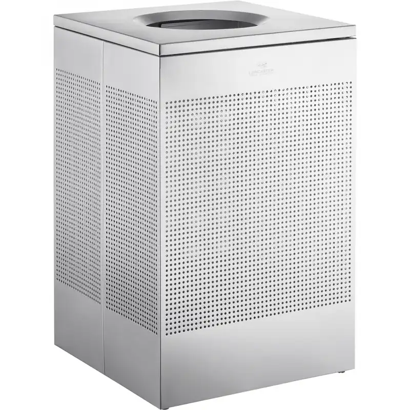 Affordable Lancaster Table & Seating 40 Gallon Stainless Steel Square Perforated Decorative Trash Can