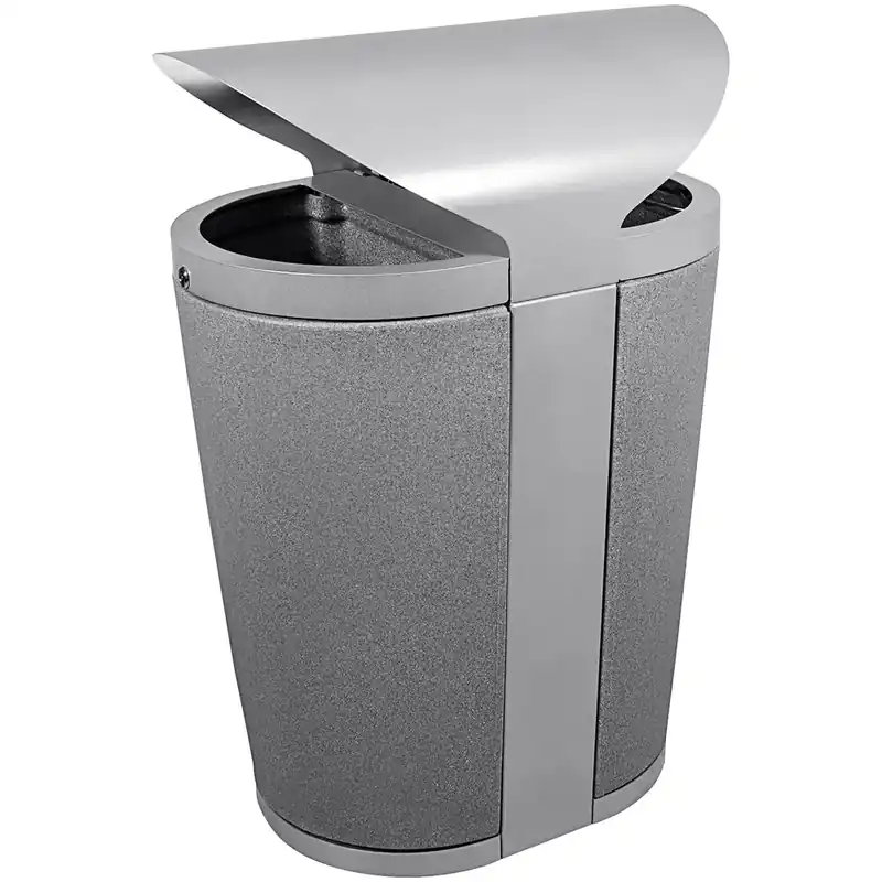 Busch Systems Galaxy 105176 56 Gallon LDPE and Powder-Coated Steel Two Stream Decorative Trash Can One Day Deal