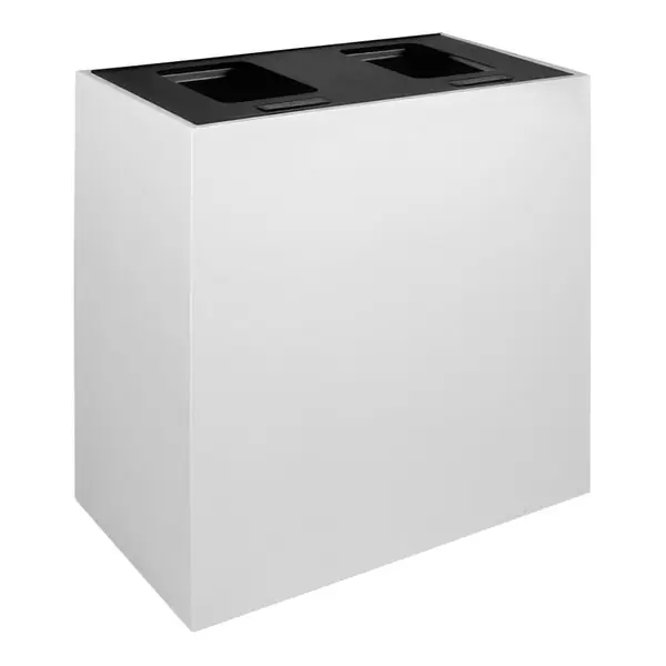 Busch Systems Mezzo 101507 30 Gallon Powder-Coated Steel Two Stream Decorative Mixed Recyclables / Waste Receptacle with Black Lid Markdown