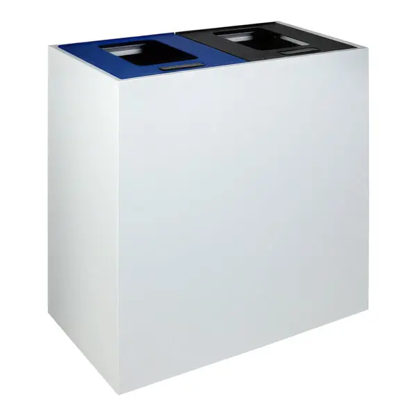 Busch Systems Mezzo 101510 30 Gallon Powder-Coated Steel Two Stream Decorative Cans & Bottles / Waste Receptacle with Color-Coded Lids High Quality