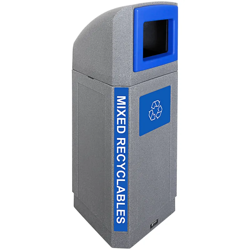 Hassle-Free Returns Busch Systems Octo 104439 32 Gallon LDPE Decorative Outdoor Mixed Recyclables Receptacle