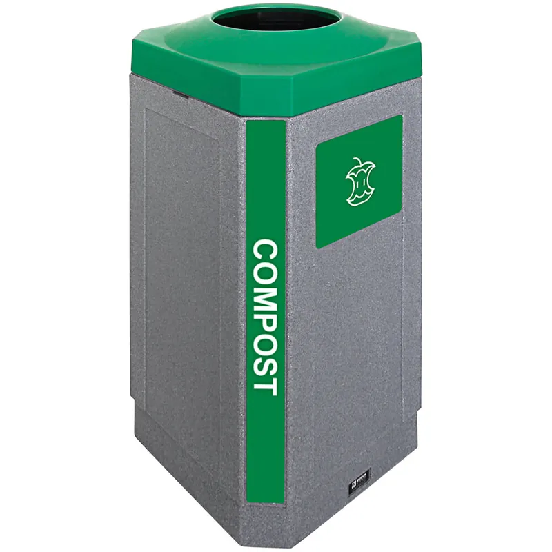 Free Shipping Busch Systems Octo 104453 32 Gallon LDPE Decorative Indoor Organics Receptacle