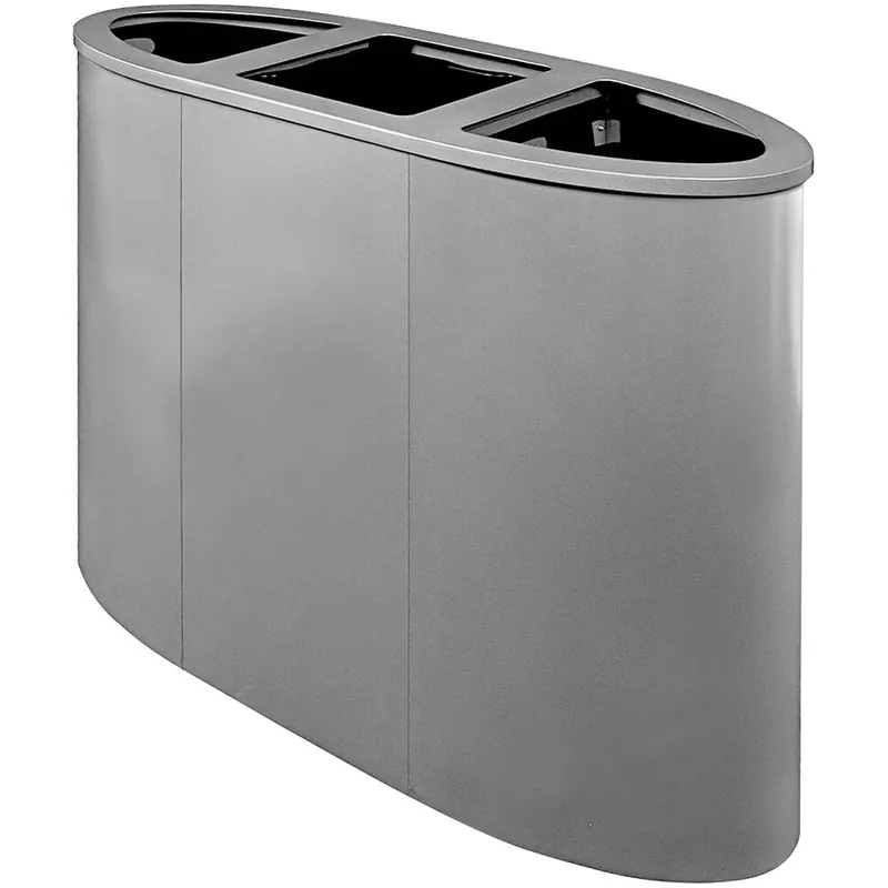 Order Now Busch Systems Pacific 105087 68 Gallon Powder-Coated Steel Three Stream Decorative Trash Can