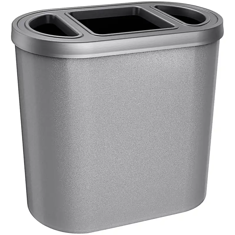 Busch Systems Platinum 156093 40 Gallon Powder-Coated Steel Three Stream Decorative Trash Can Fan Favorite