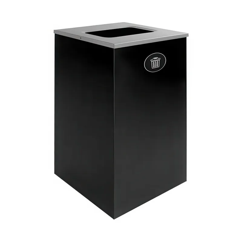 Bulk Order Busch Systems Spectrum 101138 24 Gallon Black Powder-Coated Steel Decorative Waste Receptacle