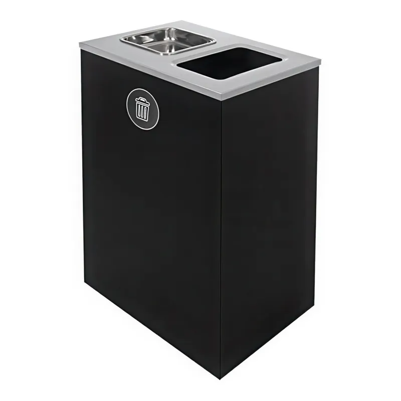 Popular Busch Systems Spectrum 104011 32 Gallon Black Powder-Coated Steel Decorative Trash Can with Ashtray