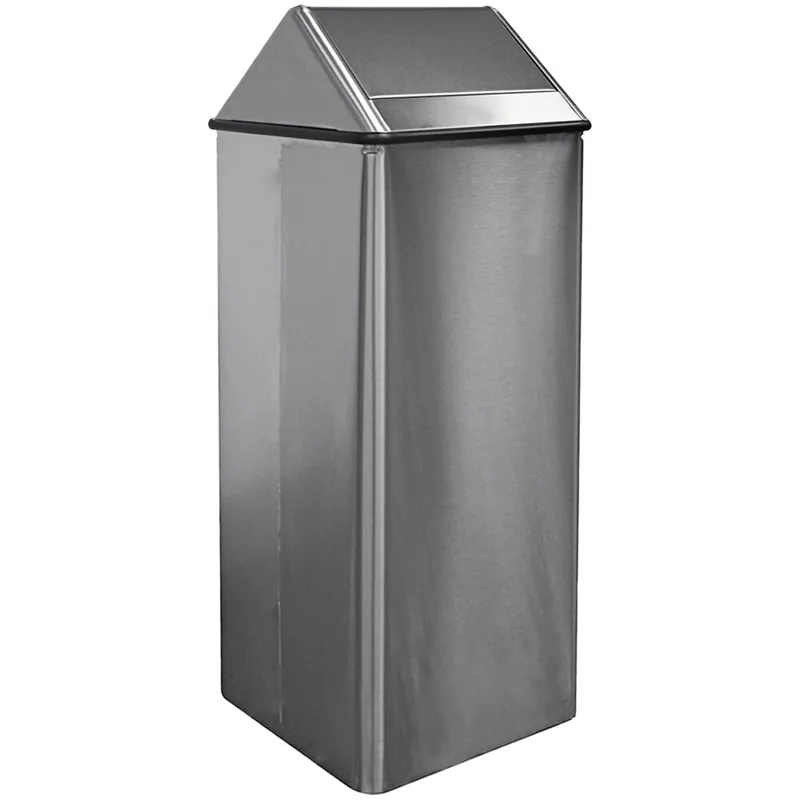 Witt Industries 1411HTSS 21 Gallon Stainless Steel Decorative Trash Can with Swing Top Lid Free Returns