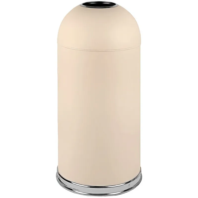 Discount Witt Industries 415DTAL 15 Gallon Almond Steel Round Indoor Decorative Trash Can with Open Dome Lid