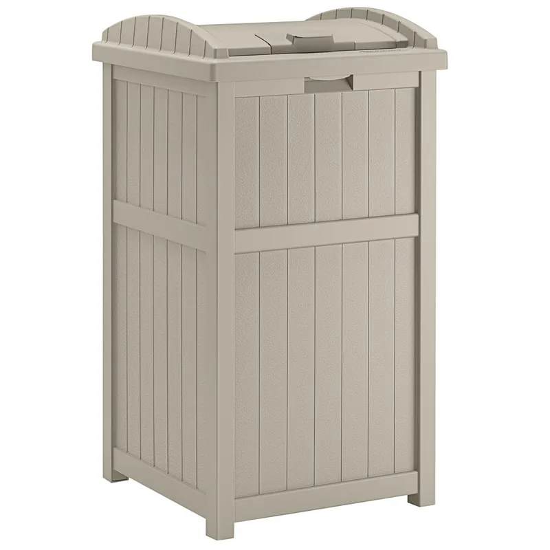 Suncast Trash Hideaway GH1732 23 Gallon Beige Outdoor Trash Can Seasonal Sale