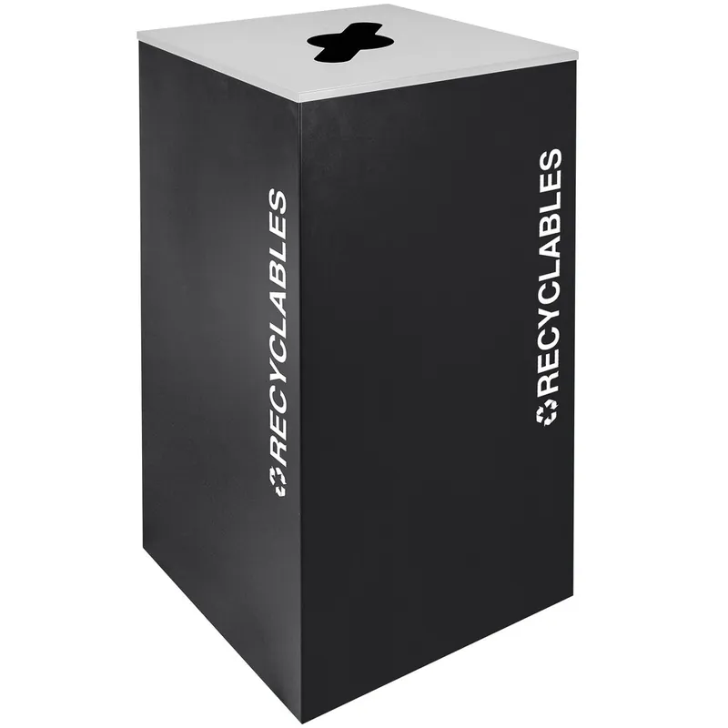 Ex-Cell Kaiser RC-KD36-R BLX Kaleidoscope XL Series Black Texture Square 36 Gallon Customizable Recyclables Receptacle Limited Offer