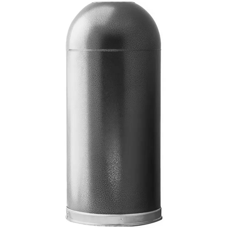 Witt Industries 415DTSVN 15 Gallon Silver Vein Steel Round Indoor Decorative Trash Can with Open Dome Lid While Supplies Last