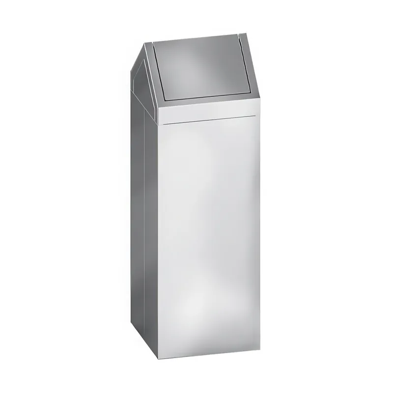 American Specialties, Inc. 10-0834-T 14 Gallon Stainless Steel Trash Can with Dual Swing Lid Express Delivery