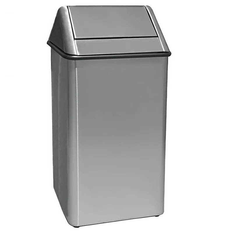 Witt Industries 1511HTSS 36 Gallon Stainless Steel Decorative Trash Can with Swing Top Lid Direct From Manufacturer