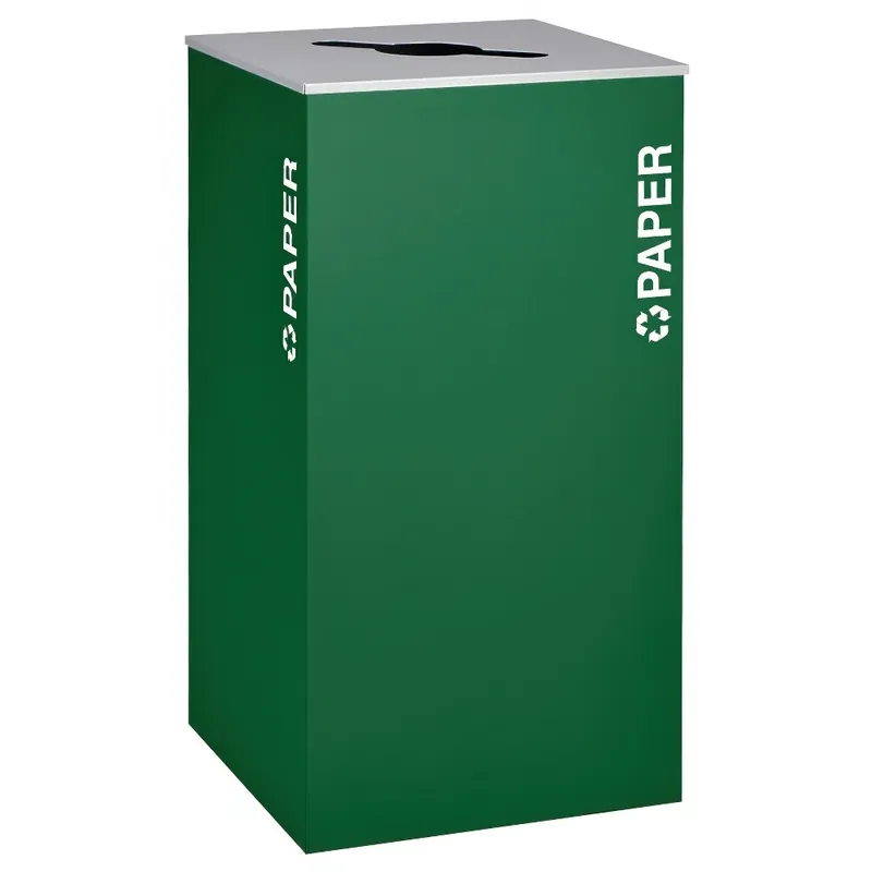 Best Price Ex-Cell Kaiser RC-KD36-P EGX Kaleidoscope XL Series Emerald Texture Square 36 Gallon Customizable Paper Receptacle
