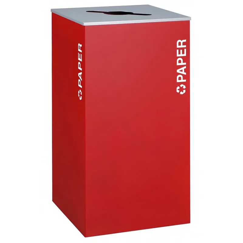 Ex-Cell Kaiser RC-KD36-P RBX Kaleidoscope XL Series Ruby Texture Square 36 Gallon Customizable Paper Receptacle Limited Time