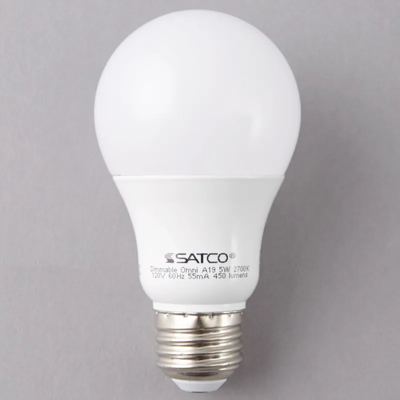 New Release Satco S29830 6 Watt (40 Watt Equivalent) Frosted Warm White Multi-Directional LED Light Bulb - 120V (A19)
