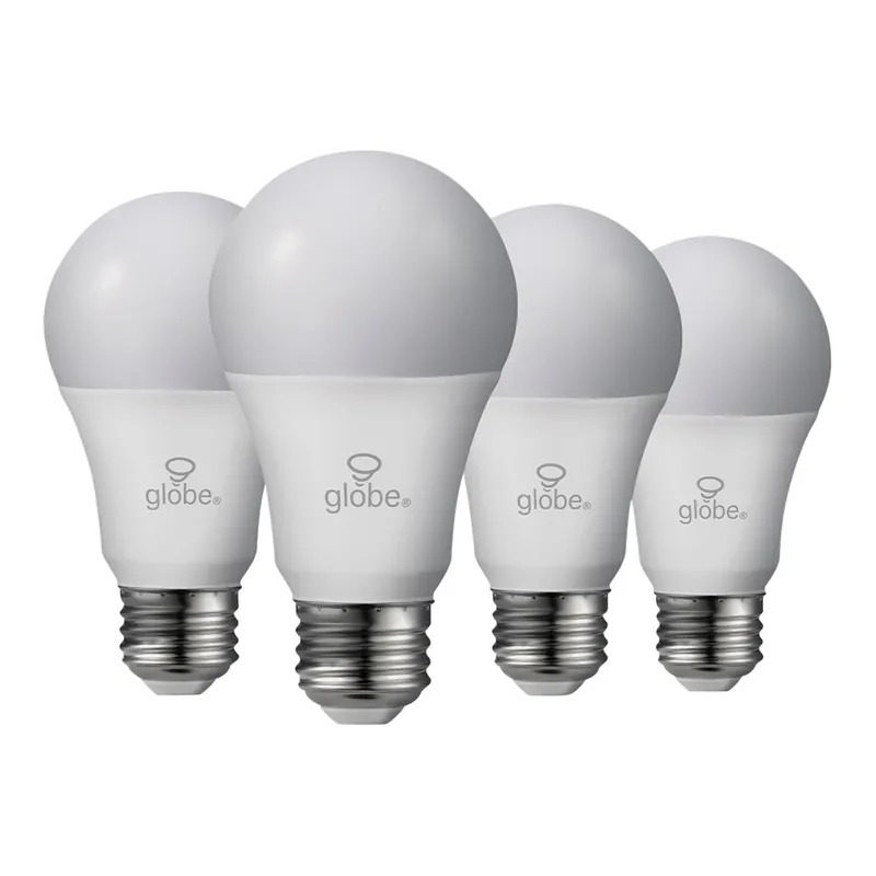 Final Sale Globe 10W Dimmable Frosted Warm White LED Lamp, 800 Lumens, 3,000K (A19) - 4/Case