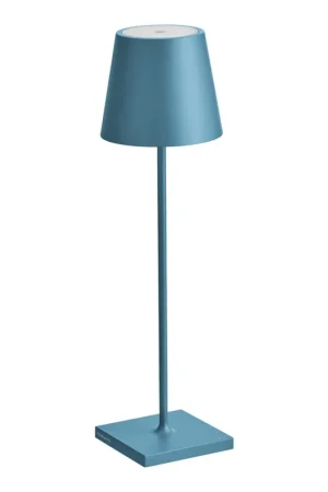 Zafferano America Poldina Pro 15" Avio Blue Cordless Rechargeable Table Lamp Fast Shipping