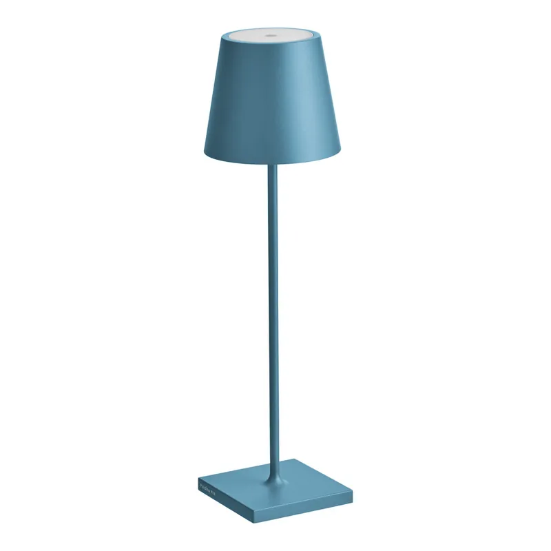 Zafferano America Poldina Pro 15" Avio Blue Cordless Rechargeable Table Lamp Fast Shipping