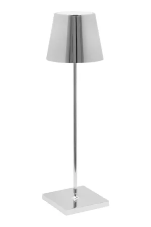Zafferano America Poldina Pro 15" Glossy Chrome Cordless Rechargeable Table Lamp Shop Now