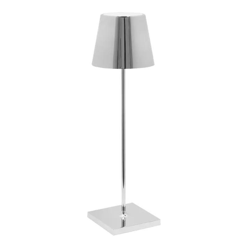 Zafferano America Poldina Pro 15" Glossy Chrome Cordless Rechargeable Table Lamp Shop Now