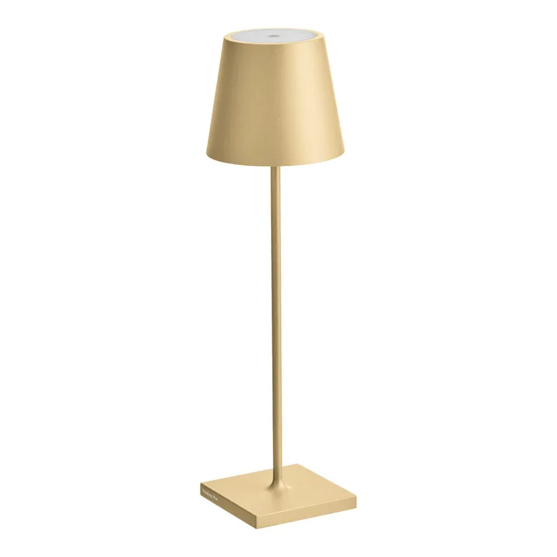 Zafferano America Poldina Pro 15" Gold Leaf Cordless Rechargeable Table Lamp Special Offer