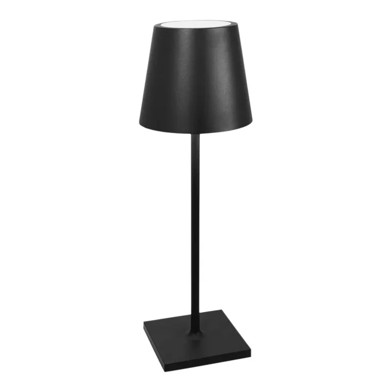 Certified Zafferano America Poldina Pro L 19 5/8" Black Cordless Rechargeable Desk Lamp