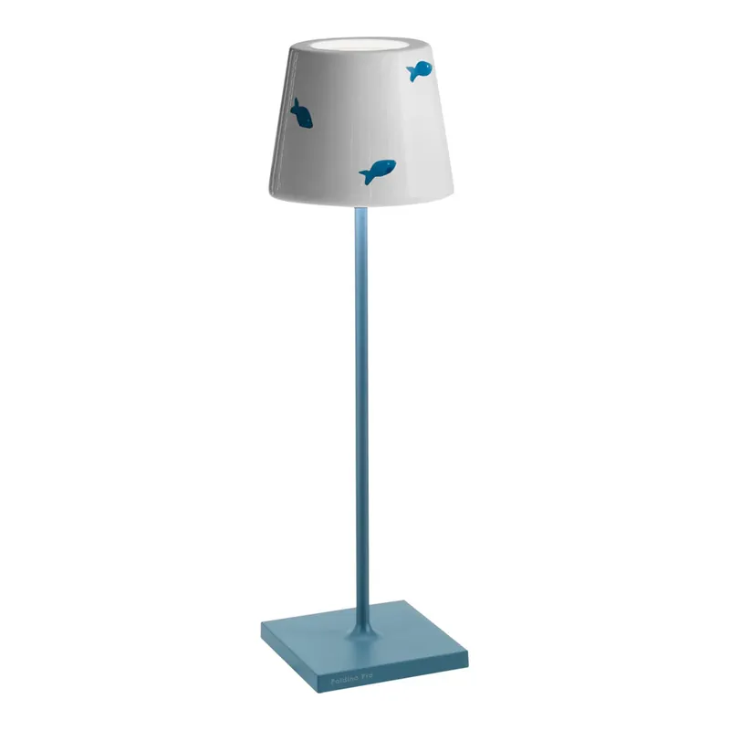 Zafferano America Poldina Pro Lido 15" Light Blue / Fish Cordless Rechargeable Table Lamp Buy Today