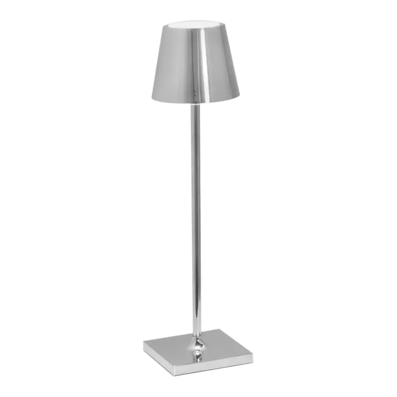Fresh Stock Zafferano America Poldina Pro Micro 10 7/8" Glossy Chrome Cordless Rechargeable Table Lamp