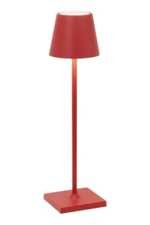 Zafferano America Poldina Pro Micro 10 7/8" Red Cordless Rechargeable Table Lamp Super Sale