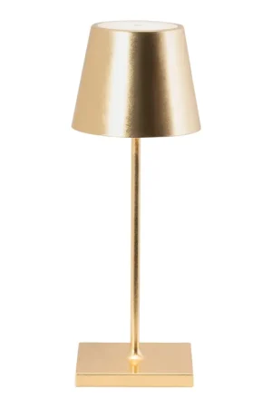 Zafferano America Poldina Pro Mini 11 7/8" Glossy Gold Cordless Rechargeable Table Lamp Viral