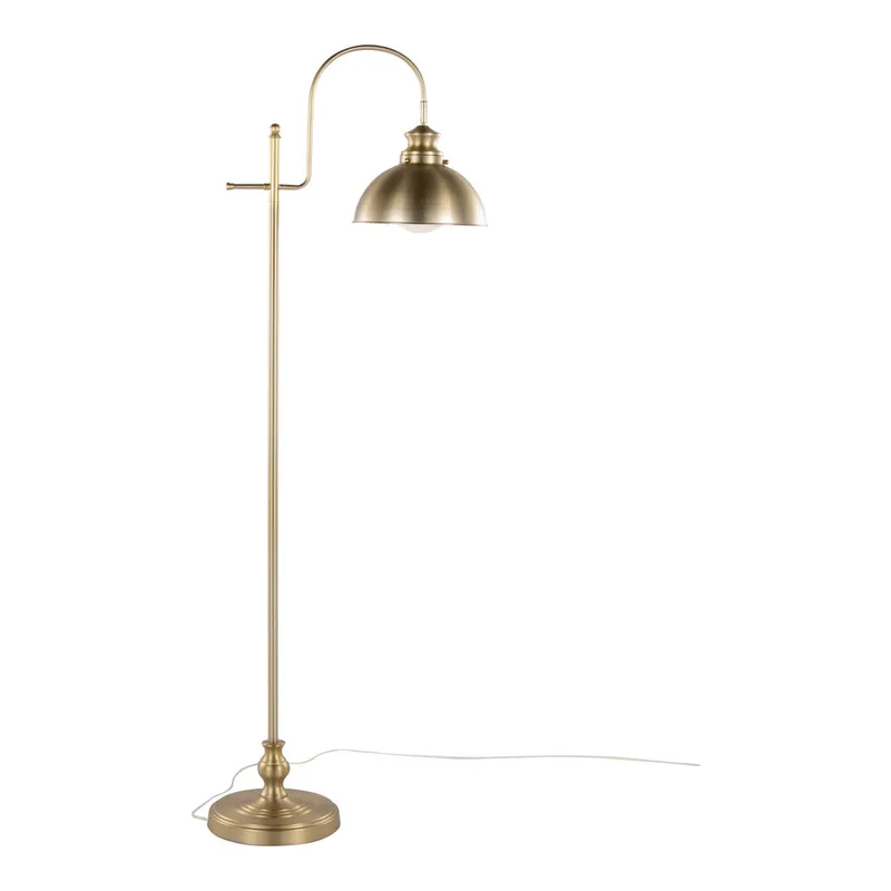 Popular LumiSource Emery 64" Gold Floor Lamp with Gold Dome Shade - 120V, 60W