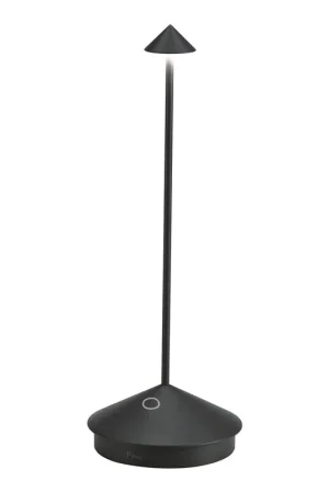 Zafferano America Pina Pro 11 7/16" Black Cordless Rechargeable Table Lamp Popular