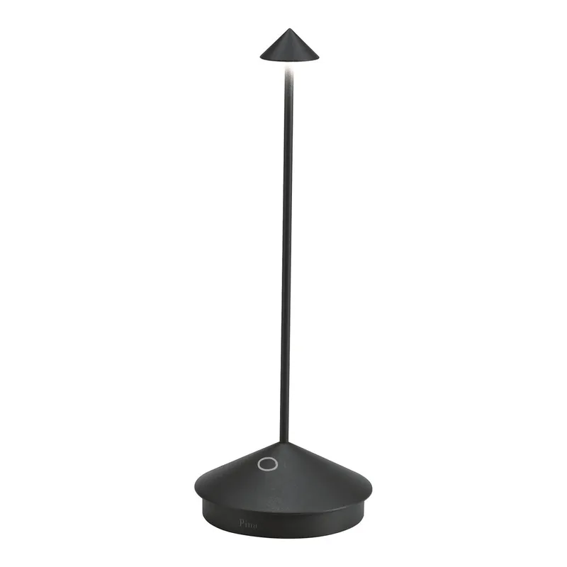 Zafferano America Pina Pro 11 7/16" Black Cordless Rechargeable Table Lamp Popular